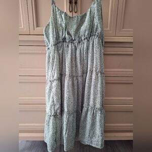 Sage Green Animal Print Mini Dress